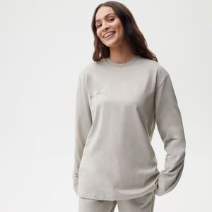 PANGAIA Organic Cotton Long Sleeve T-Shirt With C-FIBER™ - Stone